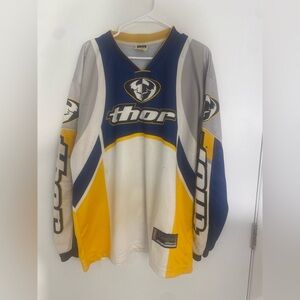 Vintage Thor Sports Jersey in Blue and Yellow Cor3 XL Nylon